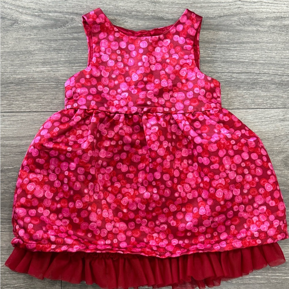 Cat & Jack Vibrant Red Dress with Pink Accents